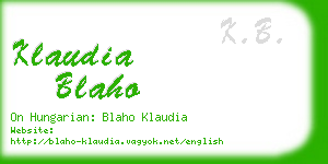 klaudia blaho business card